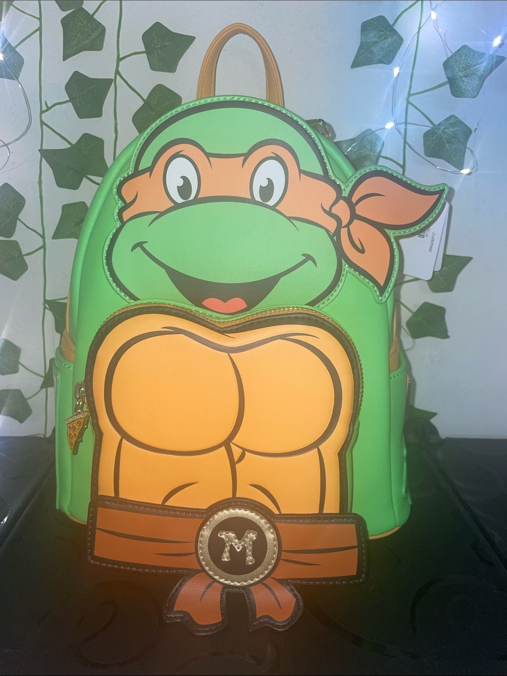 Loungefly Nickelodeon Michelangelo Mini Backpack - Bright Green & Orange Accents